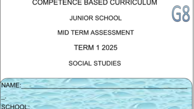 GRADE 8 SET 2 EXAMS QUESTION AND MARKING SCHEME