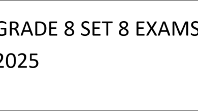 GRADE 8 SET 8 EXAMS 2025