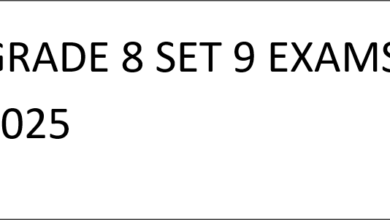 GRADE 8 SET 9 EXAMS 2025