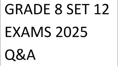 GRADE 8 SET 12 EXAMS 2025 Q&A