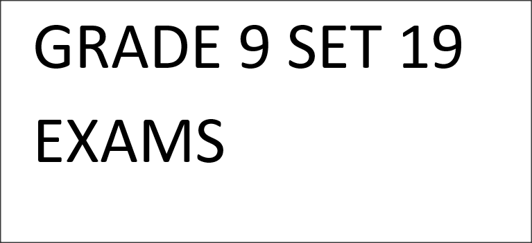 GRADE 9 SET 19 EXAMS