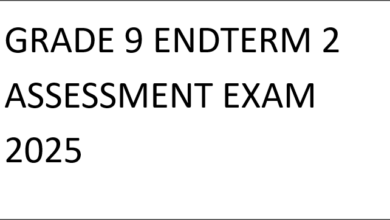GRADE 9 ENDTERM 2 ASSESSMENT EXAM 2025