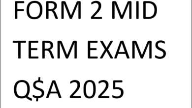 FORM 2 MID TERM EXAMS Q$A 2025