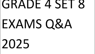 GRADE 4 SET 8 EXAMS Q&A 2025