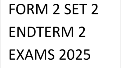 FORM 2 SET 2 ENDTERM 2 EXAMS 2025
