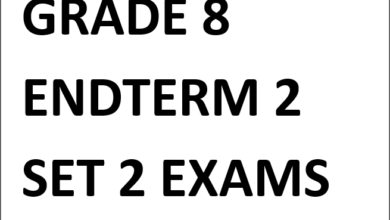 GRADE 8 ENDTERM 2 SET 2 EXAMS 2025