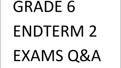 GRADE 6 ENDTERM 2 EXAMS Q&A 2025