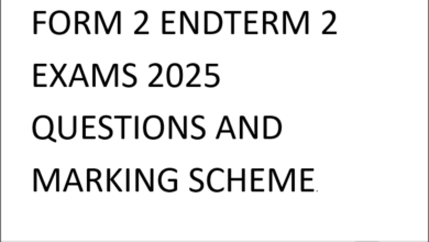 FORM 2 ENDTERM 2 EXAMS 2025 QUESTIONS AND MARKING SCHEME.