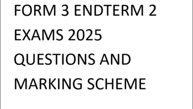 FORM 3 ENDTERM 2 EXAMS 2025 QUESTIONS AND MARKING SCHEME
