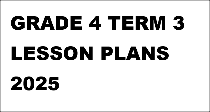 GRADE 4 TERM 3 LESSON PLANS 2025