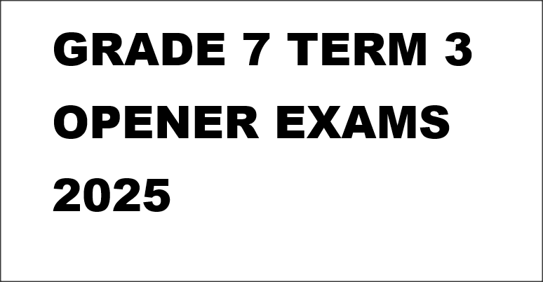 GRADE 7 TERM 3 OPENER EXAMS 2025