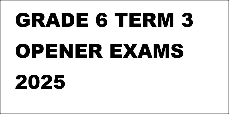 GRADE 6 TERM 3 OPENER EXAMS 2025