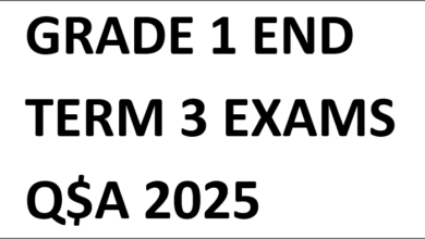 GRADE 1 END TERM 3 EXAMS Q$A 2025