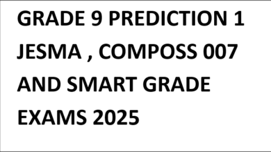 GRADE 9 PREDICTION 1 JESMA ,COMPOSS 007 AND SMART GRADE EXAMS 2025