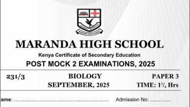 MARANDA HIGH POST MOCK EXAMS 2025