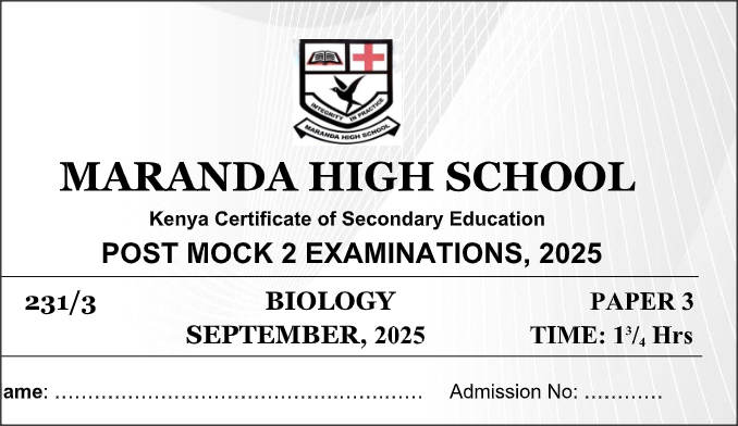 MARANDA HIGH POST MOCK EXAMS 2025