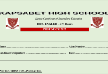 KASPSEBETH HIGH POST MOCK EXAMS 2025