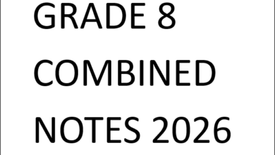 GRADE 8 COMBINED NOTES 2026
