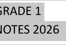GRADE 1 NOTES 2026