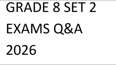 GRADE 8 SET 2 EXAMS Q&A 2026