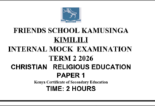 KAMUSINGA MOCK EXAMS 2026