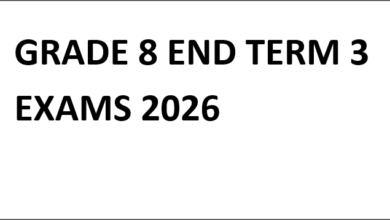 GRADE 8 END TERM 3 EXAMS 2026
