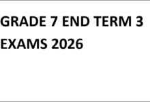 GRADE 7 END TERM 3 EXAMS 2026