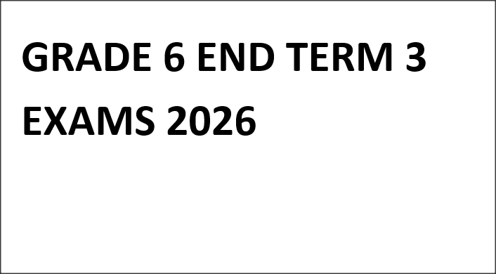 GRADE 6 END TERM 3 EXAMS 2026