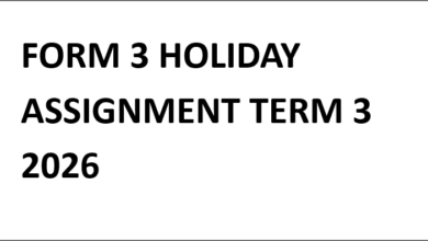 FORM 3 HOLIDAY ASSIGNMENT TERM 3 2026